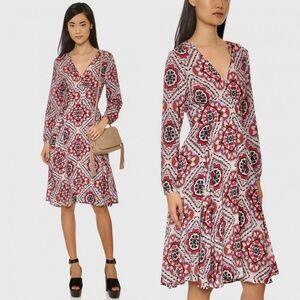 YUMI KIM Women's Midi Dress sz MEDIUM Boho V-neck Long Sleeves Blush Pink NWT